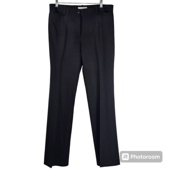 VTG Dolce & Gabbana Virgin Wool Black Dress Pants 14 High Rise Quiet Luxury - Picture 1 of 7